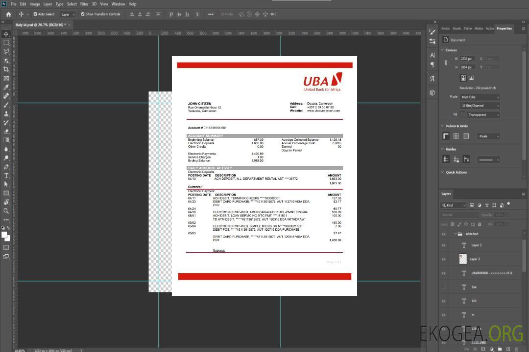 Cameroun Banque UBA template